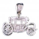 14K WHITE GOLD CARIAGE CHARM #11298