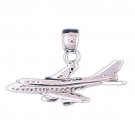 14K WHITE GOLD AIRPLANE CHARM #11293