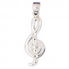 14K WHITE GOLD MUSIC CLEF SIGN CHARM #11221