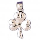 14K WHITE GOLD IRISH SHAMROK CHARM #11209