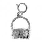 14K WHITE GOLD BASKET CHARM #11193
