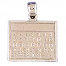 14K WHITE GOLD CALENDAR CHARM #11186