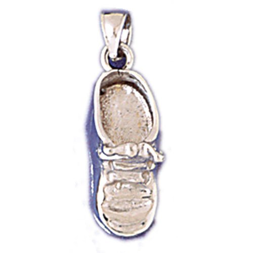 14K WHITE GOLD BABY SHOE CHARM 11183