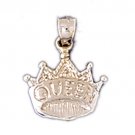 14K WHITE GOLD CROWN CHARM #11177