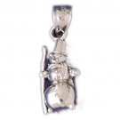 14K WHITE GOLD CHRISTMAS CHARM - SNOWMAN #11311