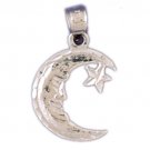 14K WHITE GOLD CHRISTMAS CHARM - MOON, STAR #11332