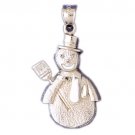 14K WHITE GOLD CHRISTMAS CHARM - SNOWMAN #11318