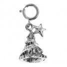 14K WHITE GOLD CHRISTMAS CHARM - CHRISTMAS TREE #11317