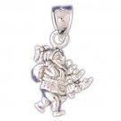 14K WHITE GOLD CHRISTMAS CHARM - SANTA CLAUS #11314
