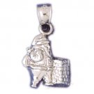 14K WHITE GOLD CHRISTMAS CHARM - SANTA CLAUS #11308