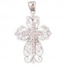 14K WHITE GOLD RELIGIOUS CHARM - CROSS #11391
