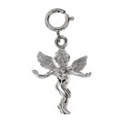 14K WHITE GOLD RELIGIOUS CHARM - ANGEL #11451