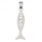 14K WHITE GOLD RELIGIOUS CHARM - CHRISTIAN FISH #11424