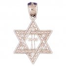 14K WHITE GOLD JEWISH CHARM - STAR OF DAVID #11473