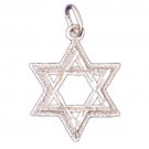 14K WHITE GOLD JEWISH CHARM - STAR OF DAVID #11470