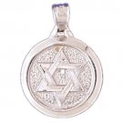 14K WHITE GOLD JEWISH CHARM - STAR OF DAVID #11463