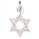 14K WHITE GOLD JEWISH CHARM - STAR OF DAVID #11457