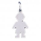 14K WHITE GOLD HANDCUT CHARM - BOY #11487