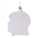 14K WHITE GOLD HANDCUT CHARM - GIRL #11479