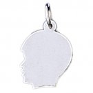 14K WHITE GOLD HANDCUT CHARM - BOY #11477