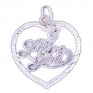 14K WHITE GOLD SAYING CHARM - I LOVE YOU #11557