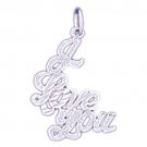 14K WHITE GOLD SAYING CHARM - I LOVE YOU #11556