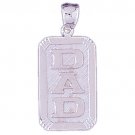 14K WHITE GOLD SAYING MEDAL - DAD #11552