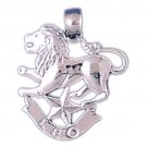 14K WHITE GOLD SAYING CHARM - LEO #11578