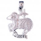 14K WHITE GOLD SAYING CHARM - ARIES #11574
