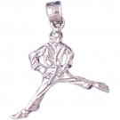 14K WHITE GOLD SPORT CHARM - MARTIAL ART #11272