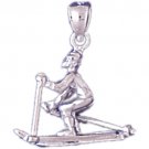 14K WHITE GOLD SPORT CHARM - SKIING #11269