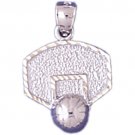 14K WHITE GOLD SPORT CHARM - BASCKETBALL #11257