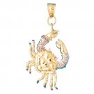 14K GOLD TWO TONE NAUTICAL CHARM - CRAB #185