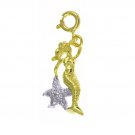 14K GOLD TWO TONE NAUTICAL CHARM - MERMAID #180