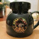 Starbucks Dark Green Ceramic Mug with Gold Mermaid Logo Starbucks - UNIQUE SHAPE