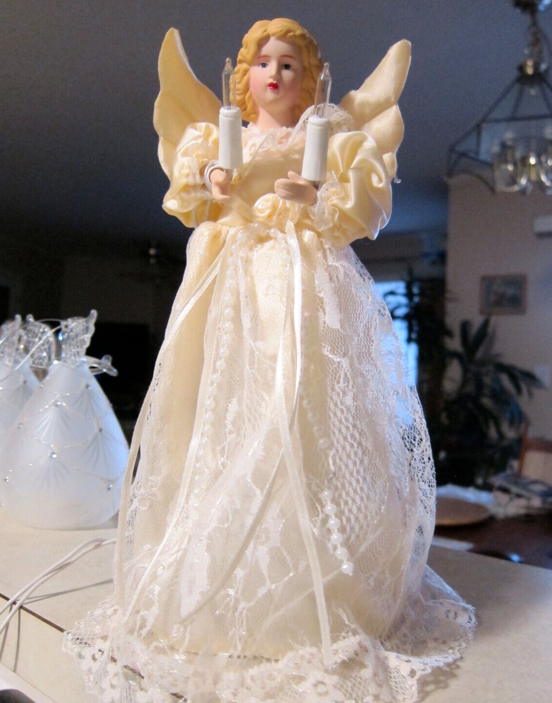 Christmas Angel Christmas tree topper, Table Top Lit Angel 11" (28cm), Gift Kids
