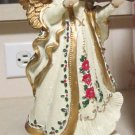 Resin Musical Angel Rotating Figurine, Christmas, Vintage, Gift, Table Top, 8"