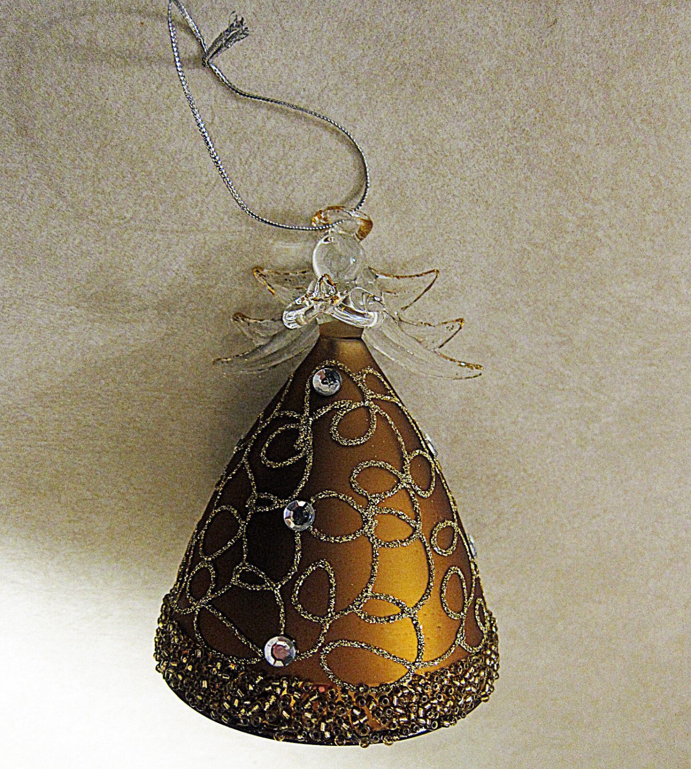 Christmas Tree Angel ornament - Table Top Gorgeous Glass Sparkling Angel