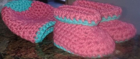 pink hat and booties