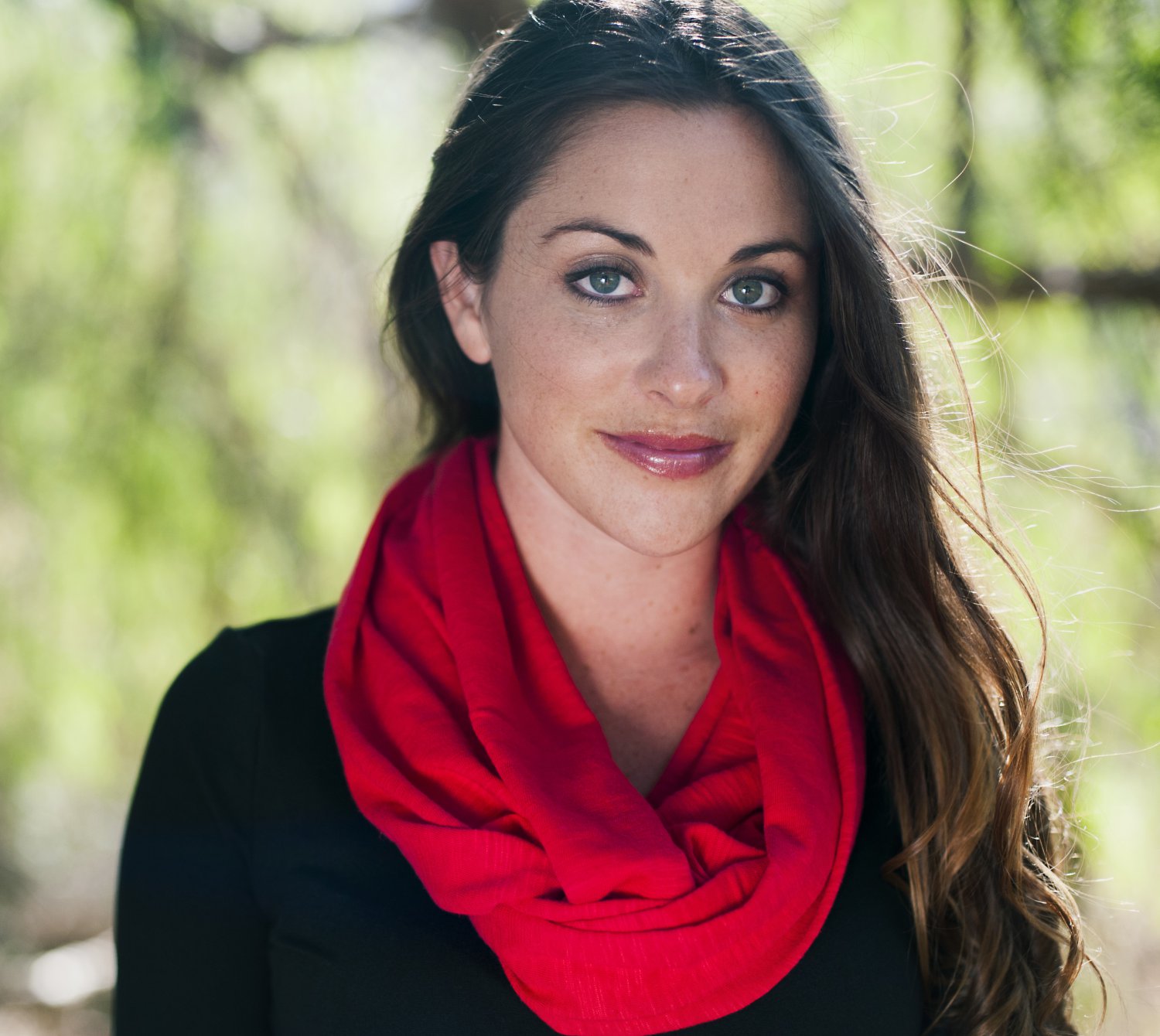 True Red Cotton Infinity Scarf By Elizabeth Koh
