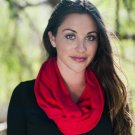 True Red Cotton Infinity Scarf By Elizabeth Koh