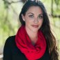 True Red Cotton Infinity Scarf By Elizabeth Koh