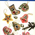 Vogue 9735 Vintage 1980s Embroidered Stuffed Felt Christmas Ornaments Sewing Pattern