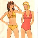 Butterick 4851 Misses' Vintage 1970s One and Two Piece Bikini Swimsuit Sewing Pattern