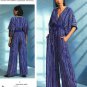 Vogue V1617 Deep V Neck Surplice Jumpsuit Zandra Rhodes Designer Sewing Pattern XS-M