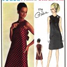 Vogue 1716 Vintage 1960s Mod Style Cocktail Dress Gres Designer Sewing Pattern 12