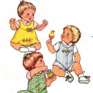 Butterick 3949 Vintage 1980s Infants' Jumper Panties Overalls Shirt Sewing Pattern