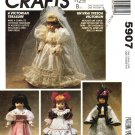 McCall's 5907 Victorian Costumes Dresses for 13, 14 and 16 Inch Dolls Sewing Pattern