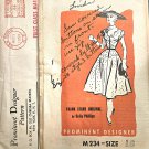 Rare Prominent Designer M234 Vintage 1950s Irene Gilbert Evening Dress Sewing Pattern