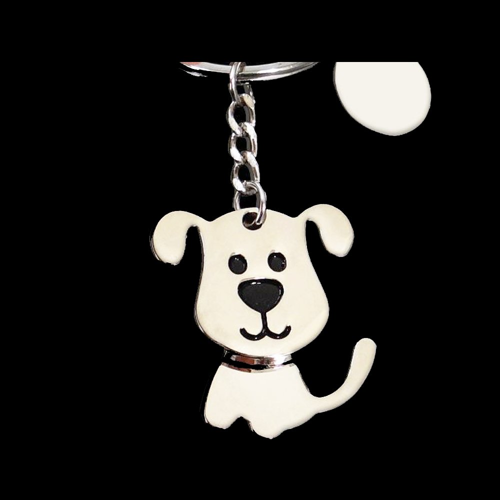 Cute Dog Keychain Keyring Silver Metal Charm Pendant Purse Key Chain